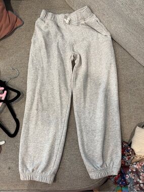 abercrombie kids sweatpants a&f essentials light grey joggers 9/10 regular